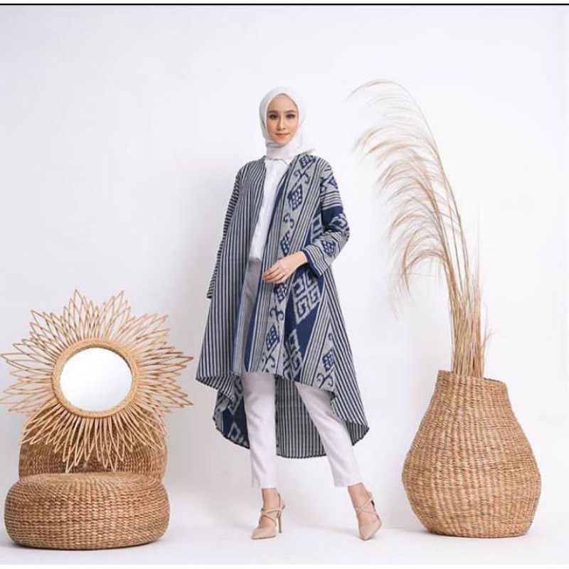 Syarifah Long Outer Payung/ Long Outer Serong/Long Outer / Long Dress Baju Tenun