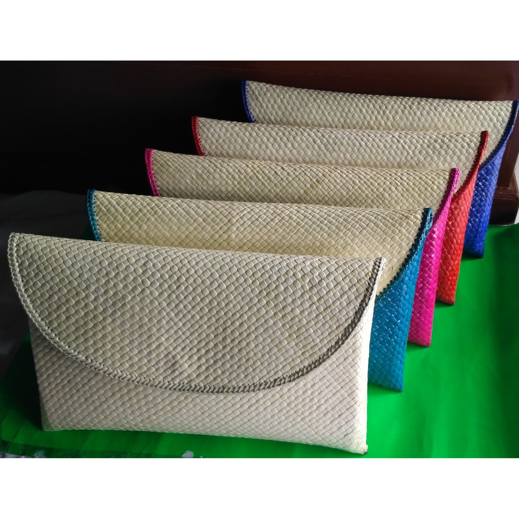 DT-17187 Dompet Pesta Model Amplop Plus Rantai Anyaman Pandan