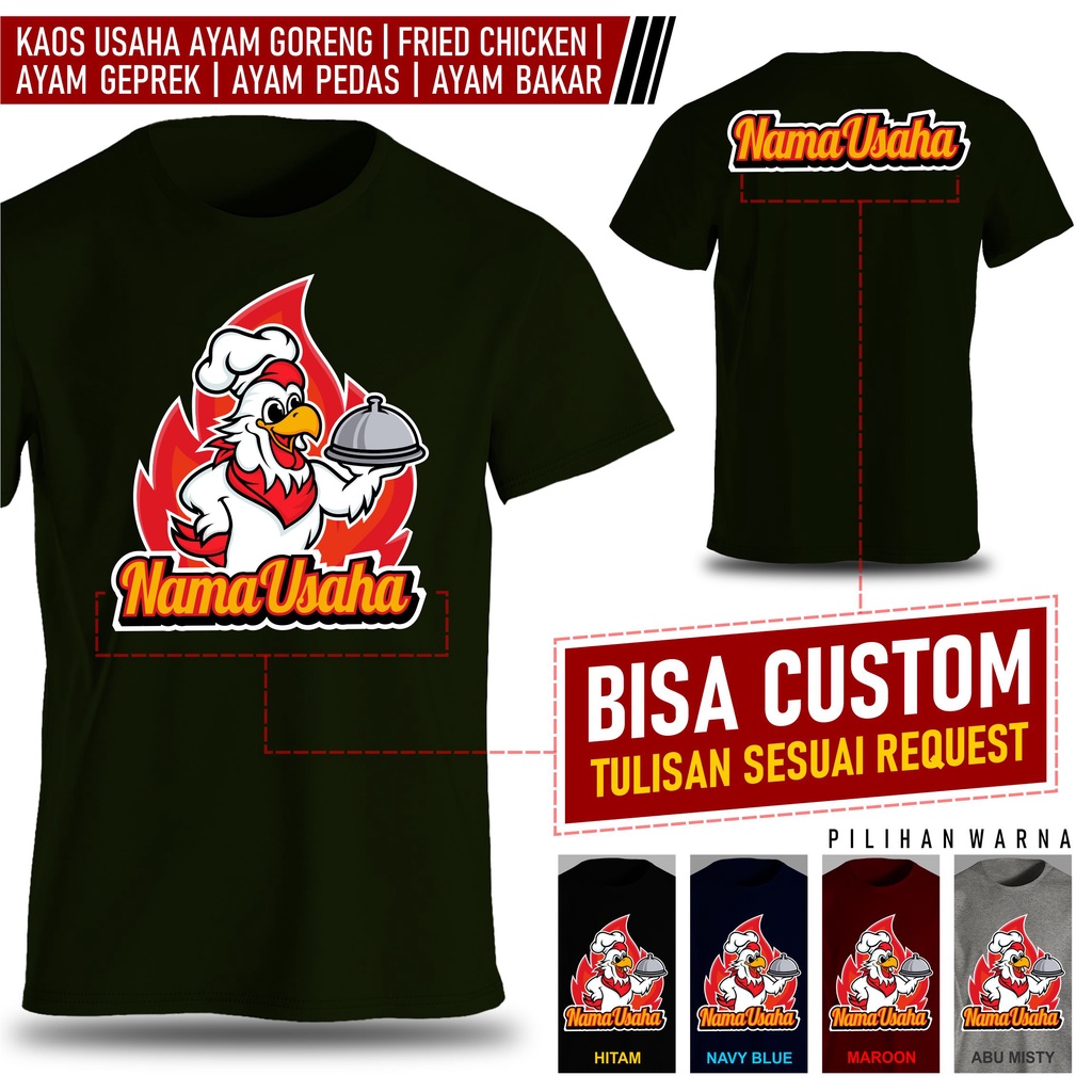 Kaos usaha ayam bakar goreng pedas fried chicken catering kedai makan