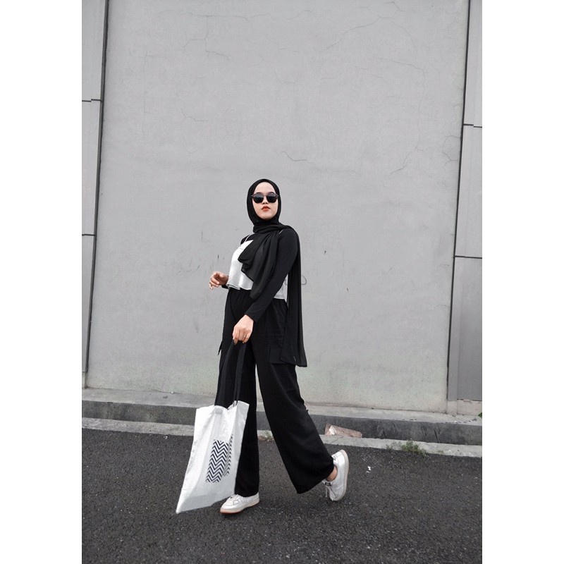 Lyora Pants Wanita | Celana Cargo Rayon Kulot Korea Premium