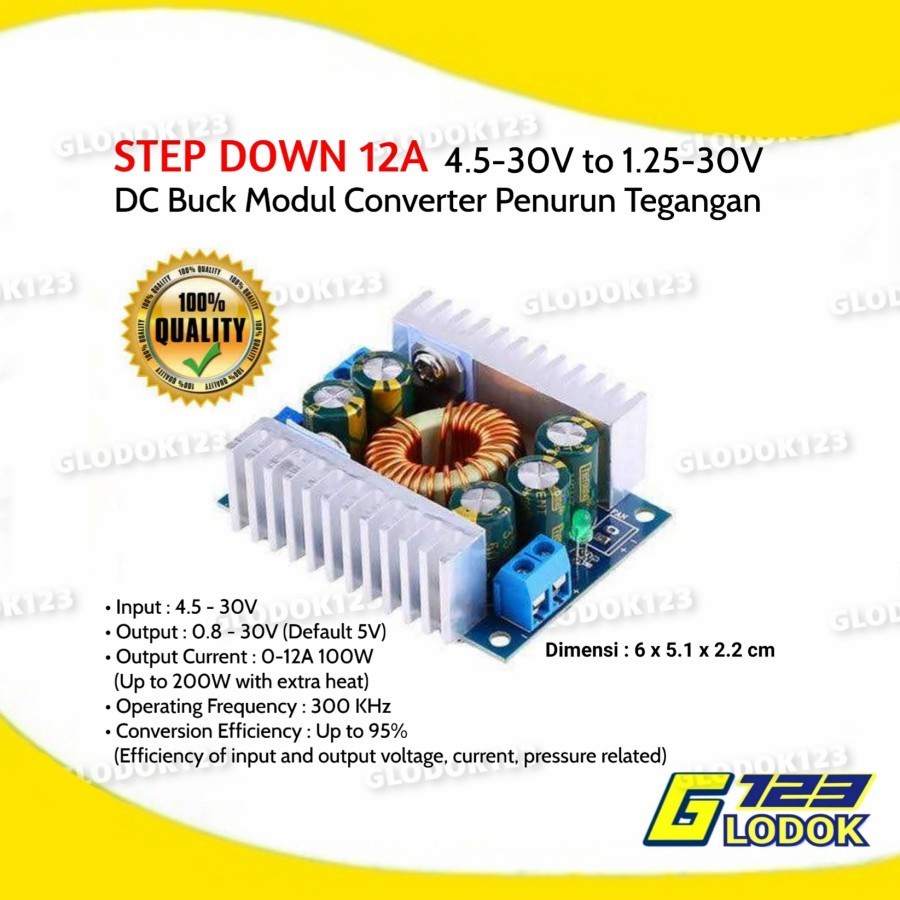 DC DC Step Down 12A 100W Buck Converter Modul Penurun Tegangan PR15