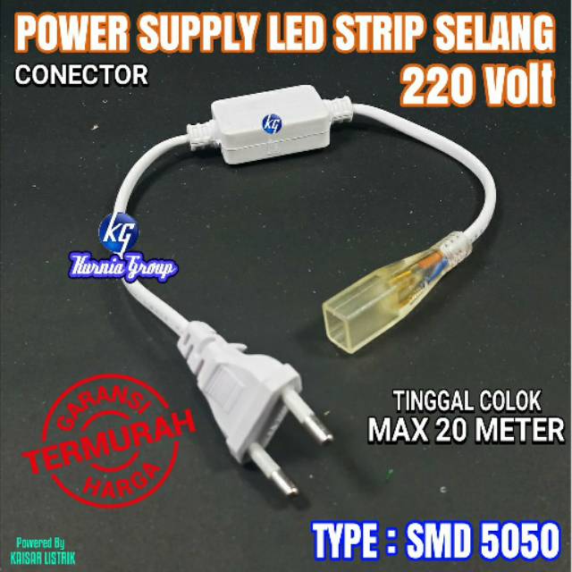 Brezybeauty05 Conector Led Selang 5050 220V / Adaptor Led Strip Ip66 100M / Konektor