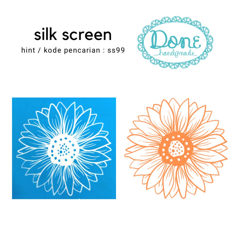 Done handymade silk screen motif clay scrapbooking sun flower ss99