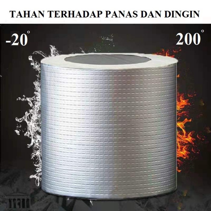 [WS] Lakban Anti Bocor Lem Anti Air Aluminium Foil Butyl Super Waterproof Tape Tambal Silver anti bocor / Aluminium Foil Tape Waterproof