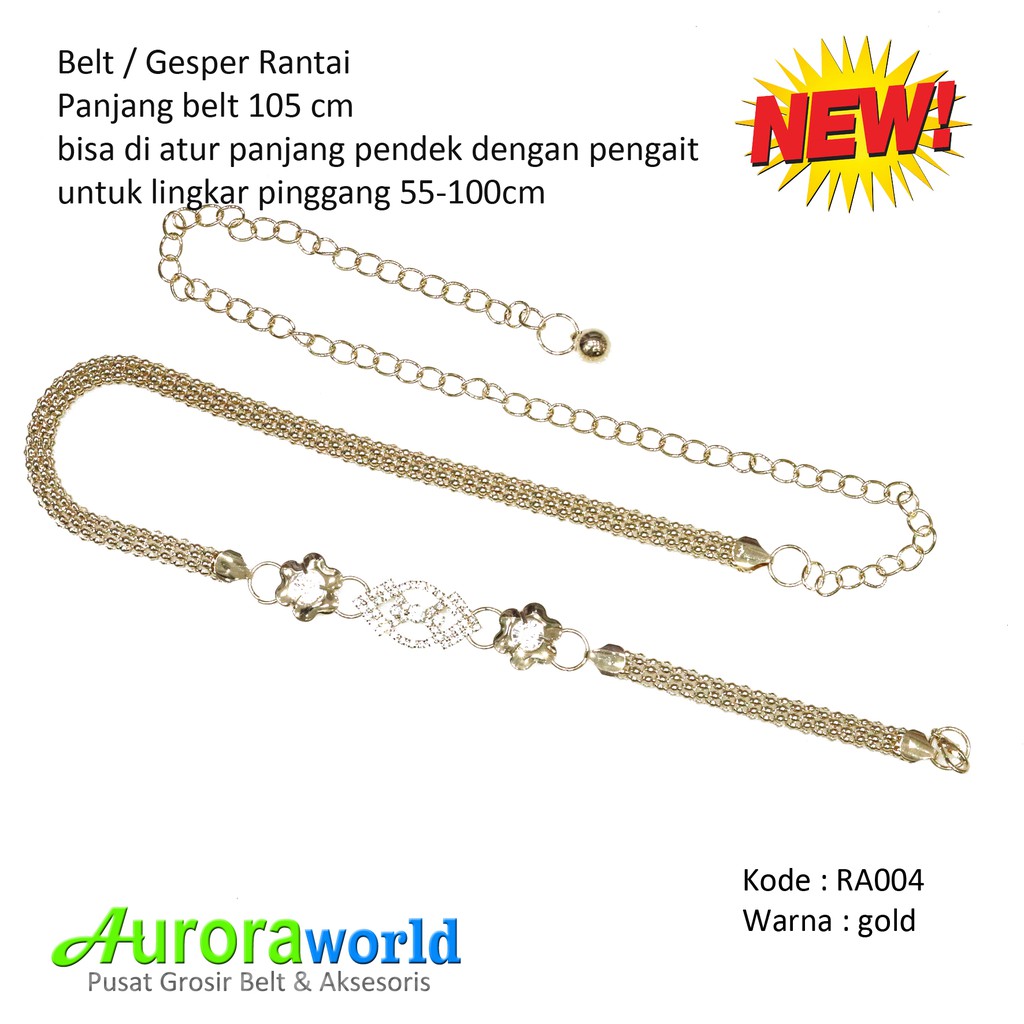 AURORAWORLD IKAT PINGGANG BELT GESPER RANTAI TERBARU