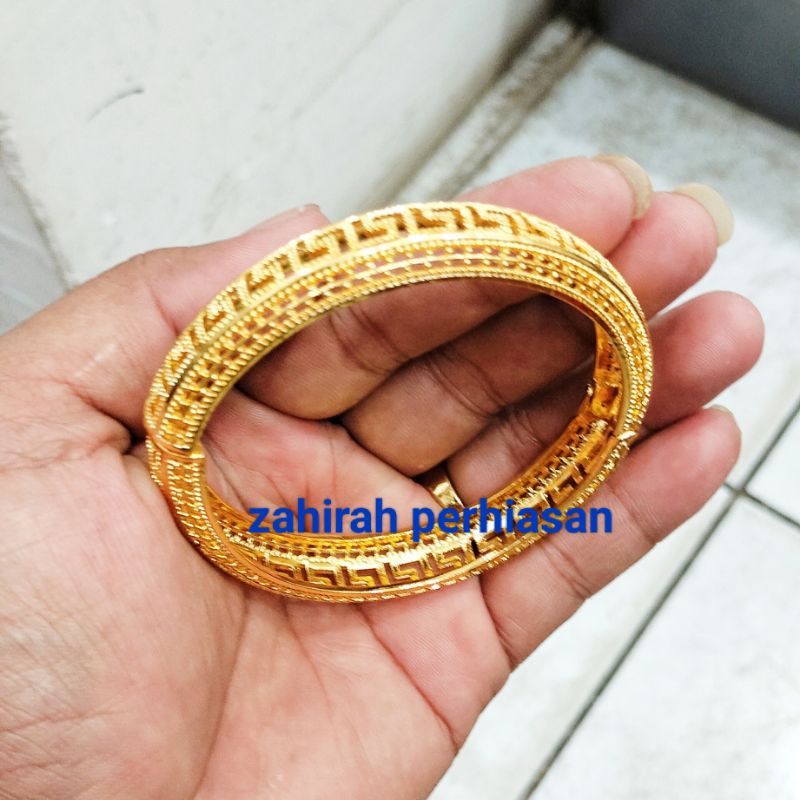 GELANG WANITA HONGKONG LAPIS EMAS 24K GELANG PERHIASAN WANITA MASA KINI