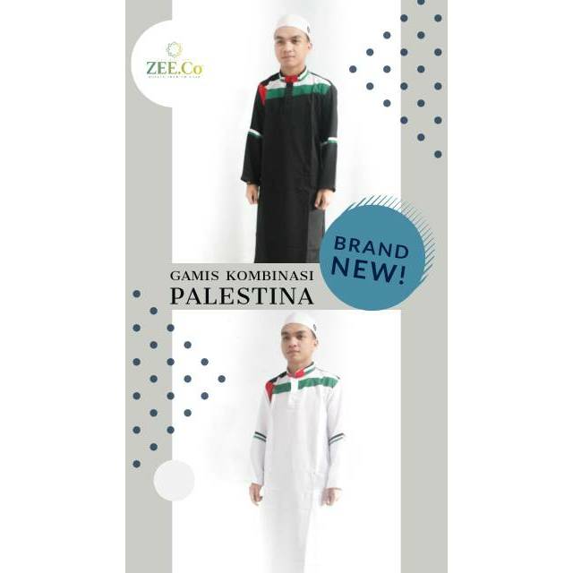 Jubah  palestina atau gamis pria tersedia warna Hitam dan putih