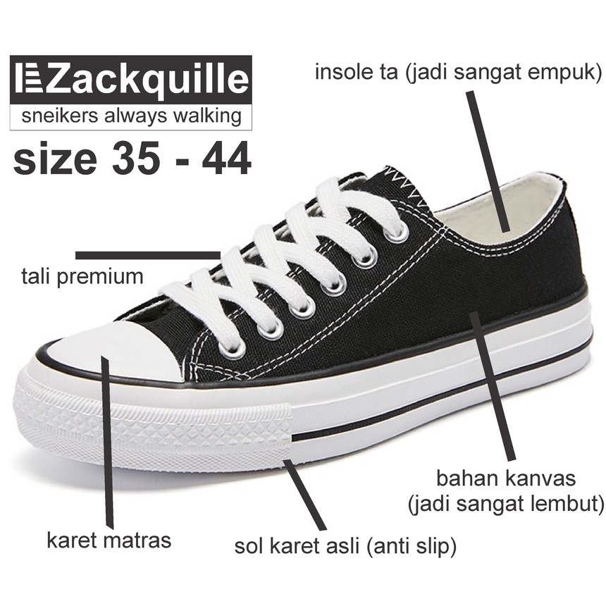 sepatu sneakers pria wanita zackquille / sepatu oxford / sepatu laki perempuan / sepatu sekolah / sepatu kasual  / sepatu klasik / sneakers klasik premium promo paling murah di shopee