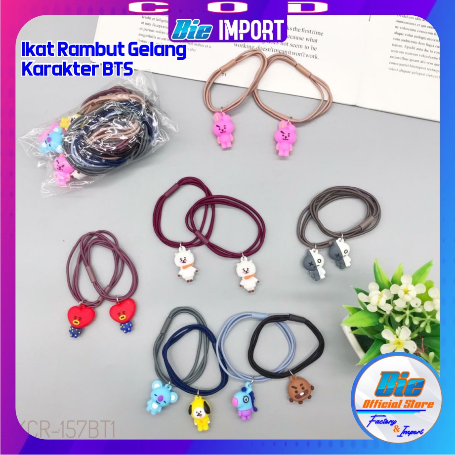 Gelang BTS Korea 2 in 1 Ikat Rambut 3 Layer Impor Best Seller