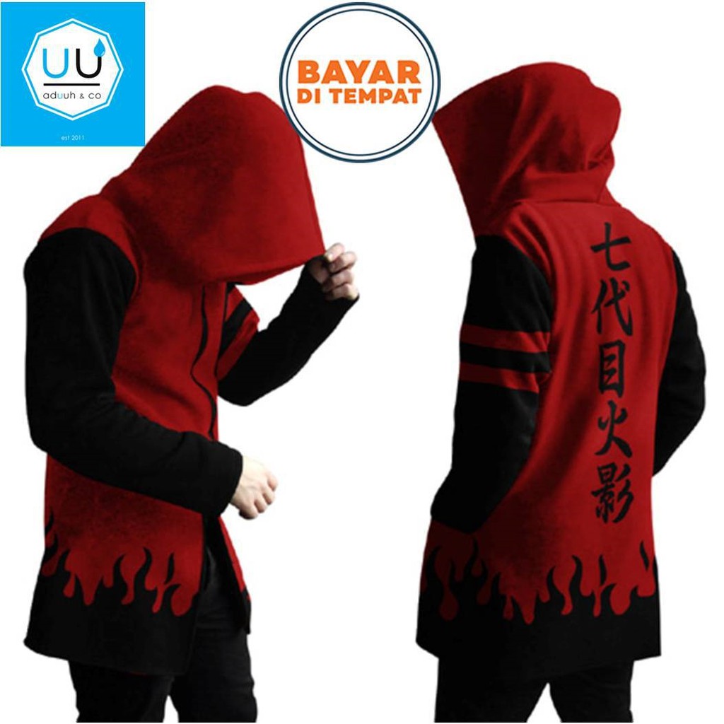 PROMO DAN BAYAR DI TEMPAT JAKET ANIME JUBAH NARUTO MODE SAGE RED NEW ORIGINAL ADUUH