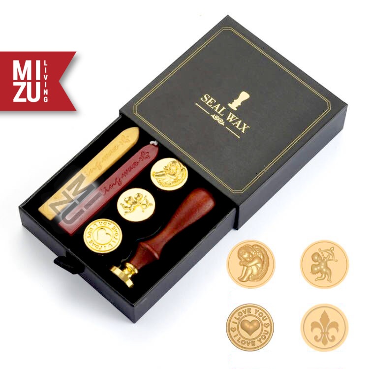 MIZU SIGNET Letter Wax Seal Set Aesthetic Calligraphy Companion Lilin Cap Stempel