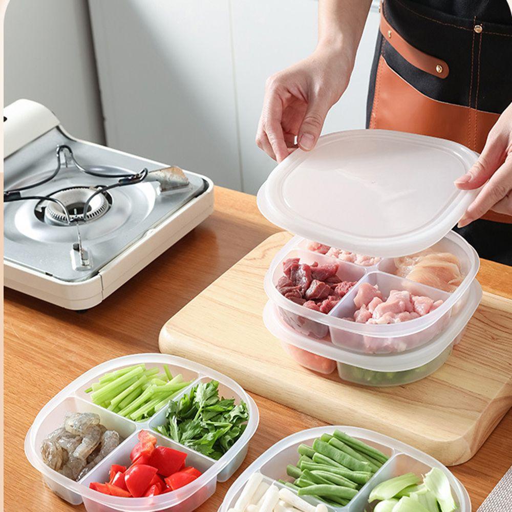 Solighter Kotak Penyimpanan Kulkas Transparan Kitchen Organizer Frozen Dengan Tutup