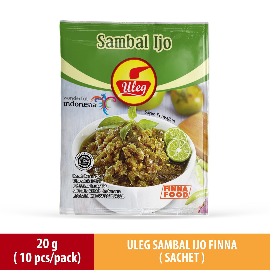 

FINNA Sambel Uleg Ijo Sachet (10x10x20 Gr)