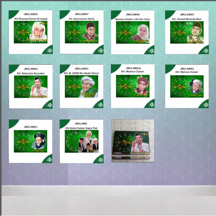 Khufi Gallery Jam Dinding custom Logo foto Ulama NU Nahdhotul Ulama wall decor - JMULAMA