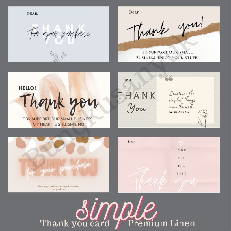 

simple series siap kirim Thank you card premium NO CUSTOM