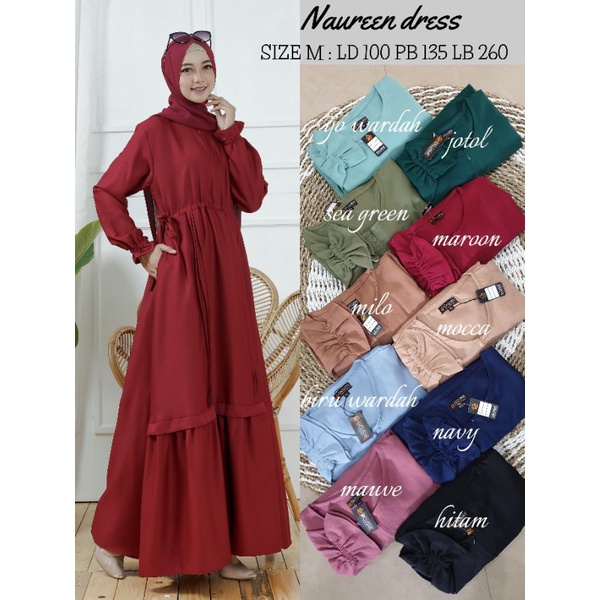 GAMIS TERBARU / NAUREEN DRESS / GAMIS LADYZARA PREMIUM / GAMIS ORI / GAMIS REAL PICT / GAMIS MURAH / GAMIS BEST SELLER / LONG DRESS / DRESS CANTIK-Sea green