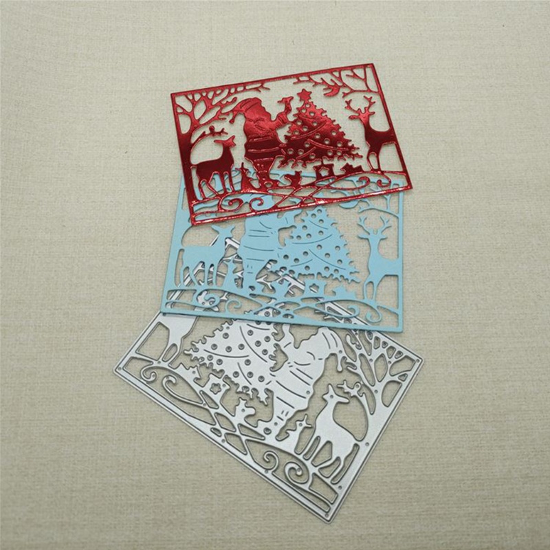 Cetakan Stensil Cutting Dies Motif Elemen Natal Bahan Metal Untuk Scrapbook / Craft DIY