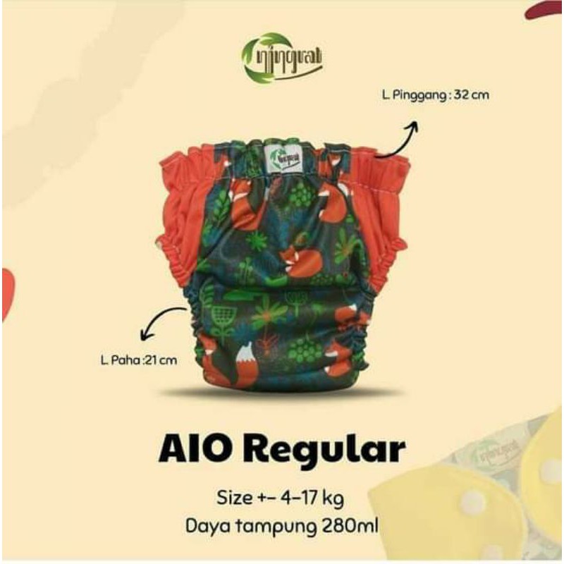 Popok Kain bisa Cuci Ulang Clodi AIO ningrat Reguler Pants Kwalitas Premium