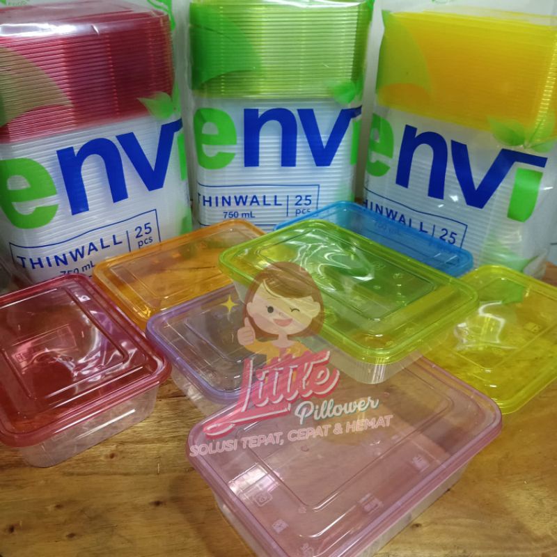 Thinwall ENVI 500ml Color Warna Warni Super Fleksibel - Thinwall Kotak