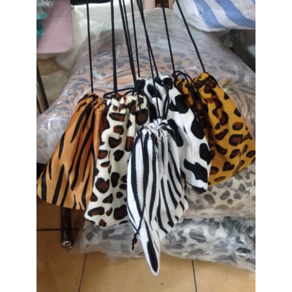 Tas SLempang Serut cow milk Zebra/macan Tas Remaja