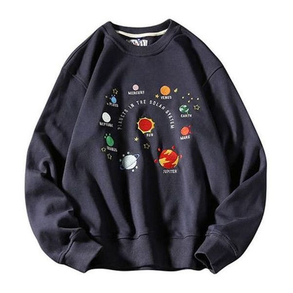 SWEATER UNISEX SOLAR SYSTEM /// CREWNECK FLEECE TEBAL LEMBUT PREMIUM KEKINIAN TERBARU''