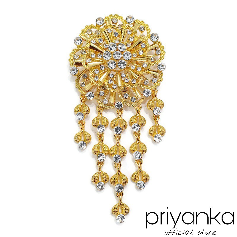 Bros Kebaya Susun Jumbo Flowie/Bros Penganten Bros Manten/Bros Besar/Bros Rumbai-New F - Gold