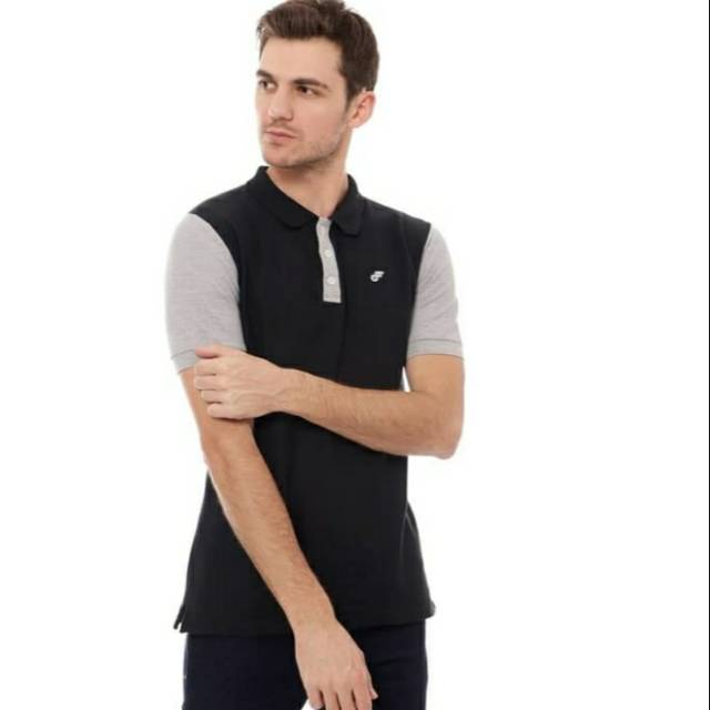 Kaos polo premium Follback black grey