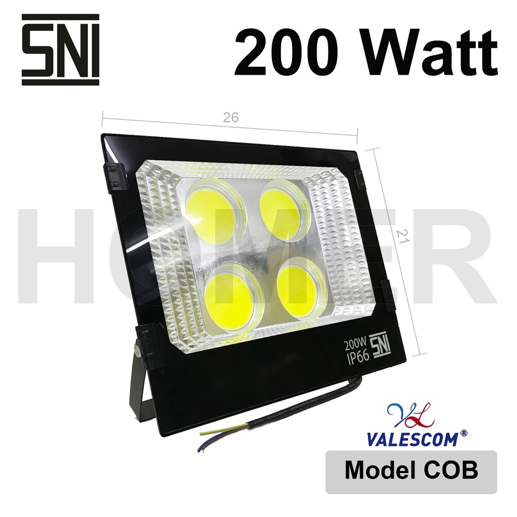 lampu led sorot tembak floodlight outdoor SMD COB 200W 200 watt emico probest hattasu valescom valpro