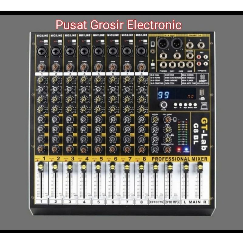 MIXER AUDIO GT LAB GB BL/GTLAB G8BL 8CH SOUNDCARD BLUETOOTH USB