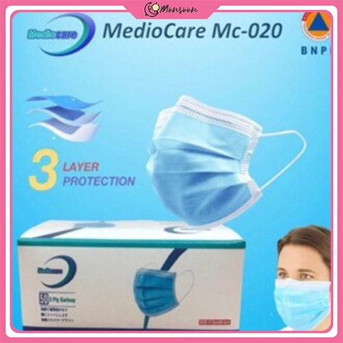 Monsoon - MASKER 3 PLAY - FACEMASK IZIN BNPB ORIGINAL 50PCS (KOTAK MASKER RANDOM)