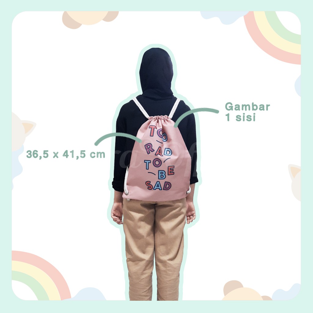 TAS SERUT STRING BAG WANITA GAMBAR KARAKTER UNICORN BEAR CAT LUCU UNIK SHIFRA