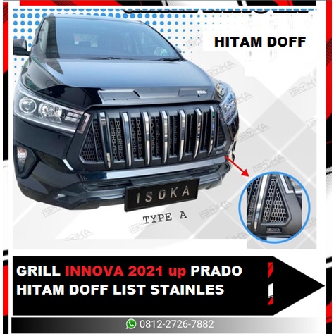 GRILL INNOVA 2021 UP PRADO HITAM DOFF LIST STAINLES