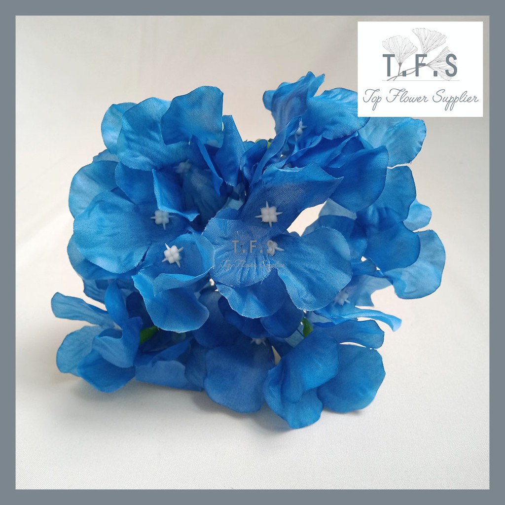 Artificial Hydrangeas 1 Tangkai Bunga Plastik Buatan Hiasan Dekorasi Acara Pernikahan dan Rumah-BLUE