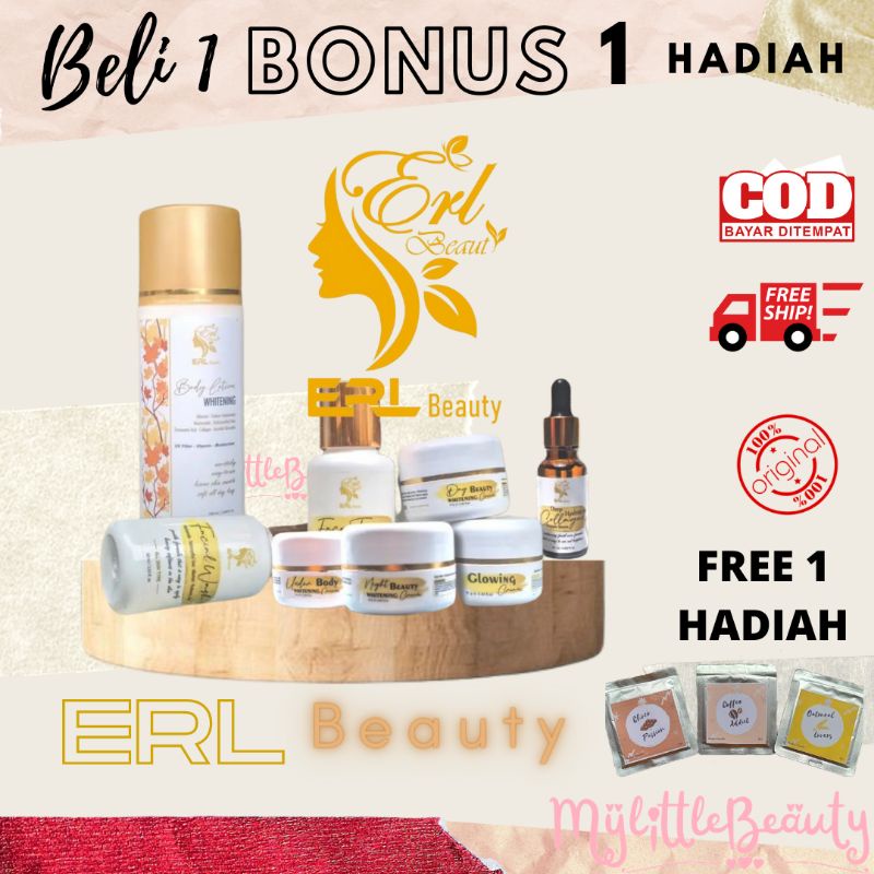 ERL BODY LOTION & ERL BEAUTY CARE WHITENING  (BELI 1 FREE 1 MASKER ORGANIK) ORIGINAL