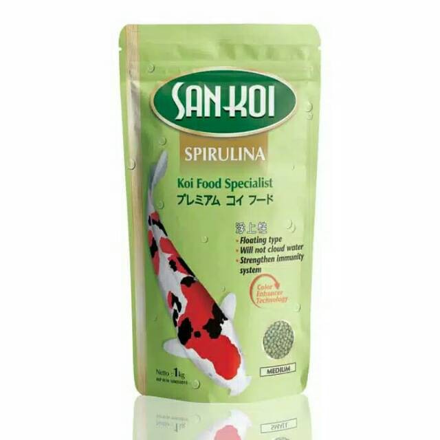 Pelet Ikan Koi San Koi Sankoi Spirulina Color Enhancer Medium (Repack)