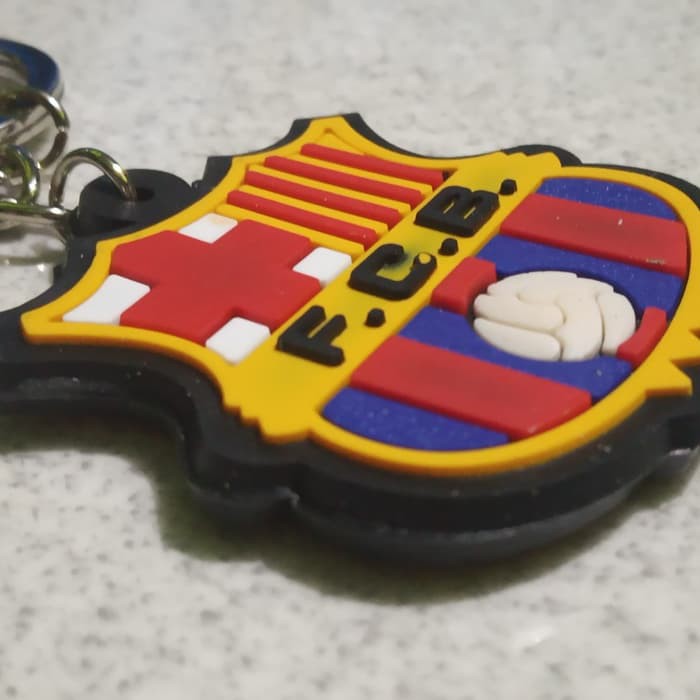 Key Chain Gantungan Kunci Bahan Karet Logo Barcelona