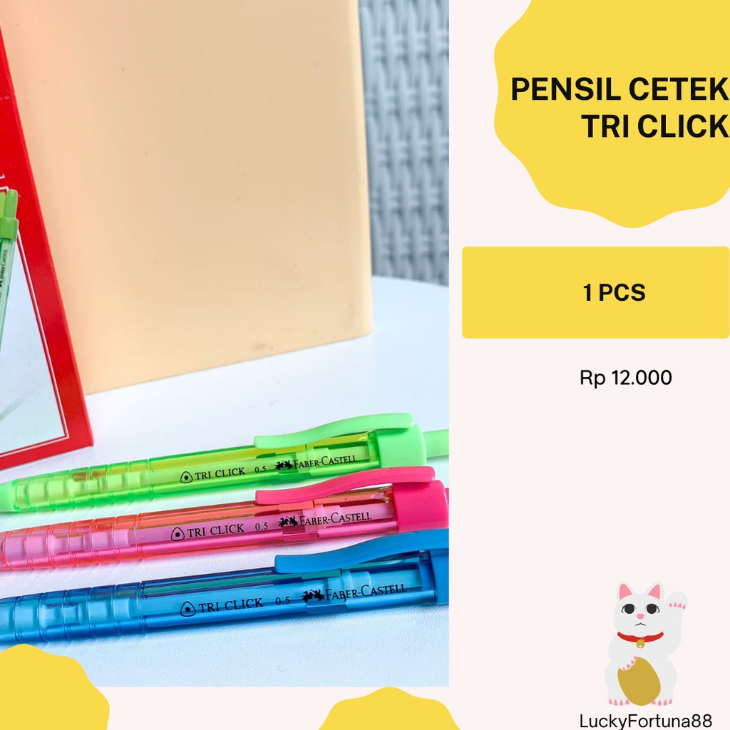 

[luckyfortuna88] pensil cetek triclick pensil automatis pencil cetek murah bagus pensil automatic alat tulis kantor alat tulis sekolah murah lucu kualitas premium