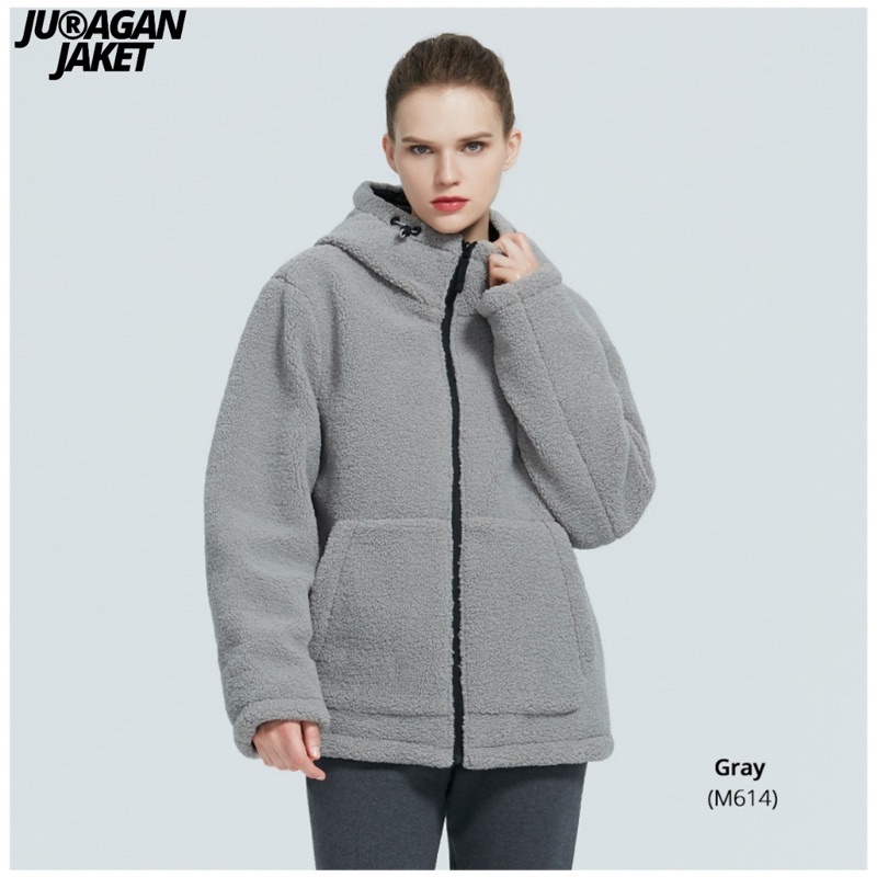 Jaket Pria Wanita Sherpa Bulu Fluffy Musim Dingin