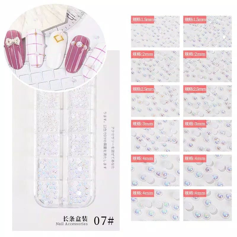 12 SET 3D NAIL ART RHINESTONE DIAMONDS GEMS / DECORATION NAIL ART DIY / HIASAN NAIL ART