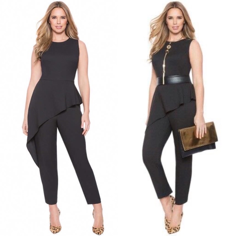 Jumpsuit panjang wanita long pantsuit peplum jumpsuit casual big size jumbo ukuran besar baju terusa