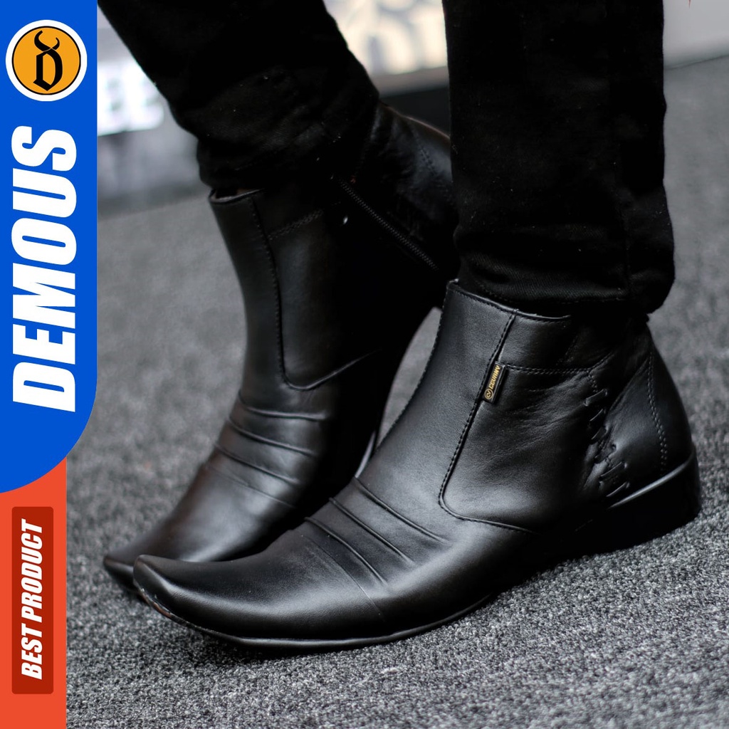 DEMOUS Badami -Sepatu Boots Pantofel Formal Kulit Asli Kerja Pria