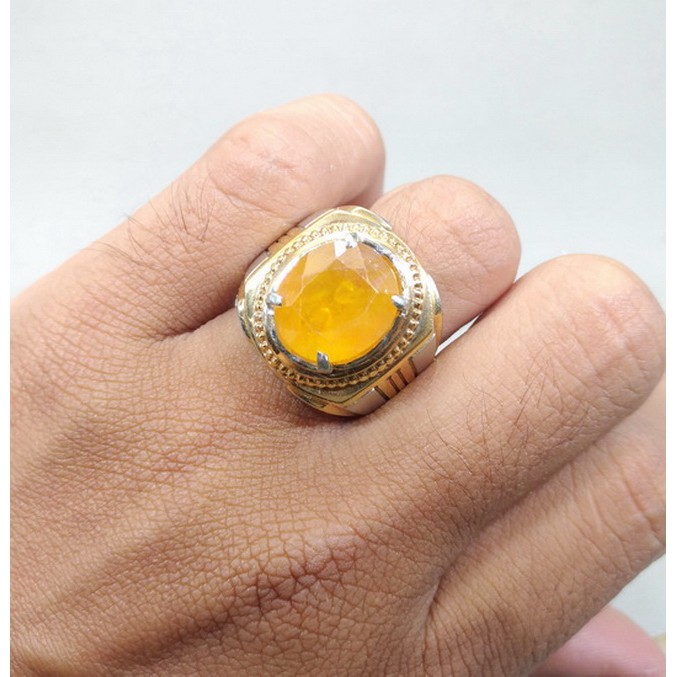 Batu Cincin Alami Natural Yakut Kuning Bagus Gemstones