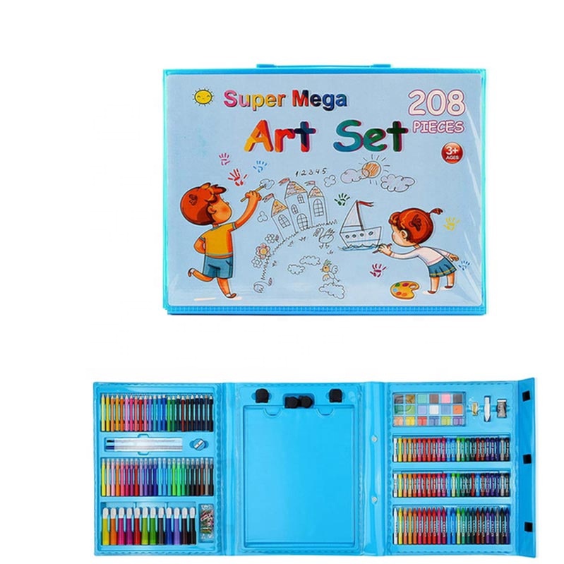 QH-Alat Lukis Set 208pcs Crayon Mewarnai Pensil Krayon Warna Alat Menggambar atau Mewarnai