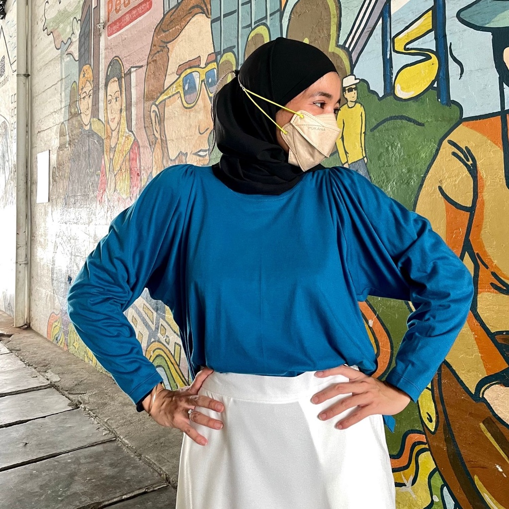 Agni - Cherie Tee Deep Blue - T-Shirt (Kaos) Wanita Deep Blue