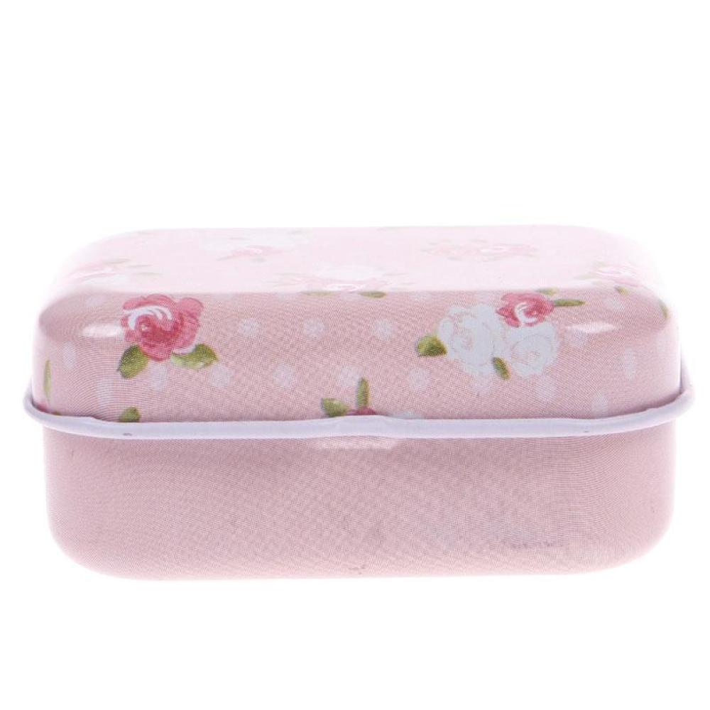 Timekey Kotak Kaleng Mini Motif Bunga Untuk Tempat Penyimpanan Perhiasankartupil C4T9