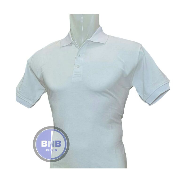 KAOS KERAH POLOSHIRT PUTIH BAHAN COTTON PIQUE