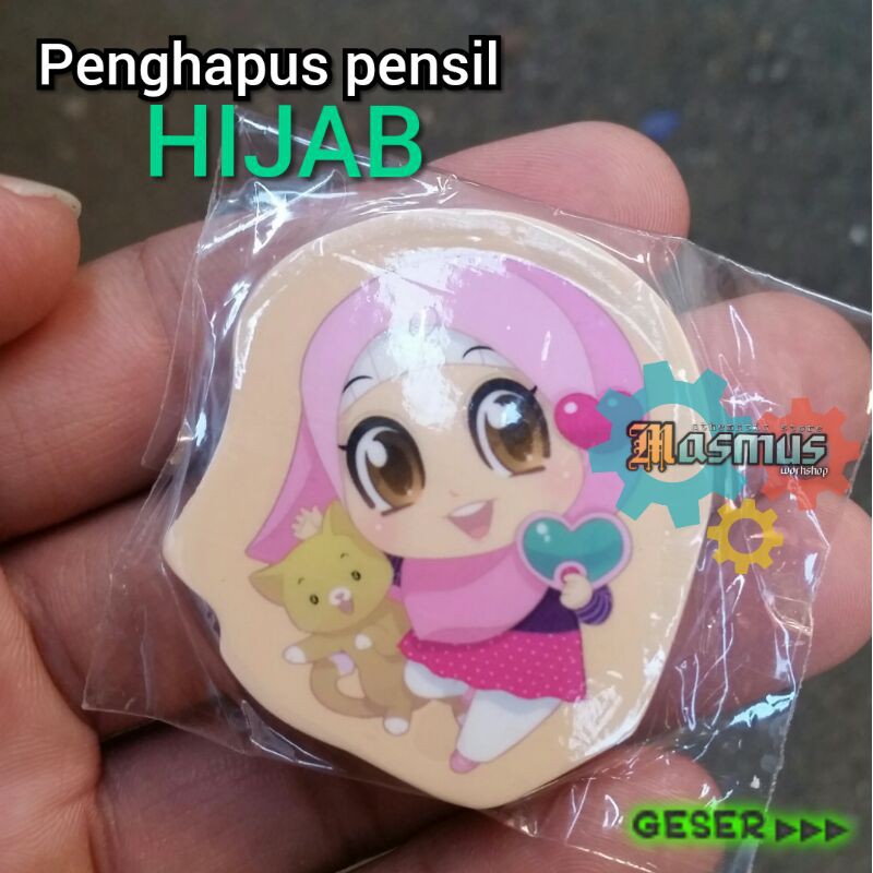 

Penghapus Pensil Hijab setip pensil Hijab karakter Fancy murah