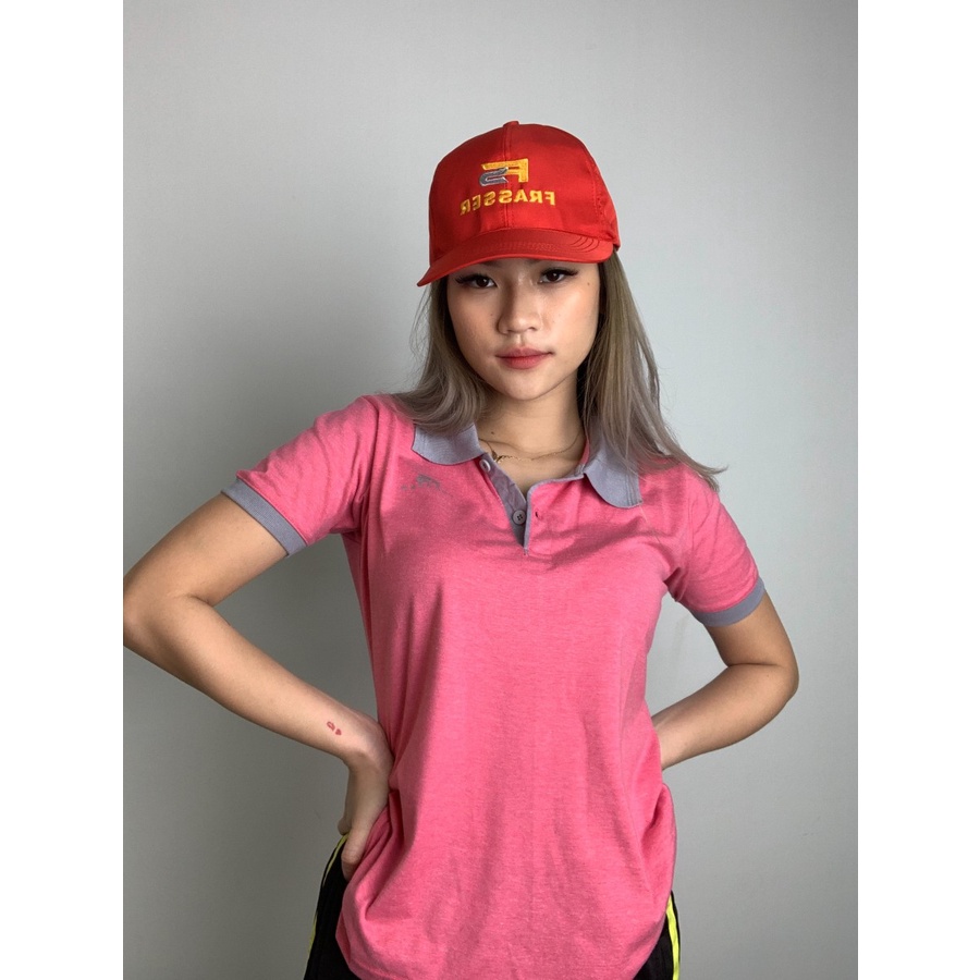 Topi Baseball Cap Casual Sport Wanita Frasser Logo Tengah Merah sms