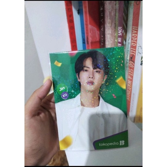 Postcard hologram Jin BTS toko hijau