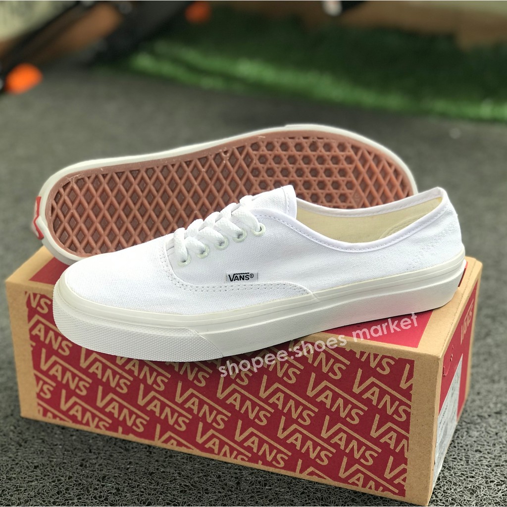 Sepatu Vans Authentic Full White Sneakers Tali